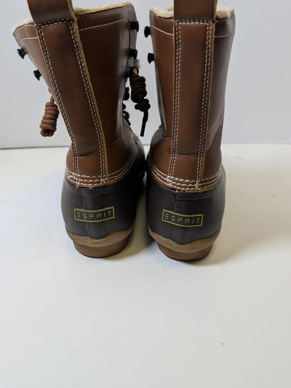 Esprit Two-Tone Brown Waterproof Lace-Up Winter Boots